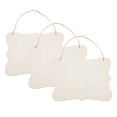 JANOU 3pcs Unfinished Wood Sign Blank Hanging Wooden Plaque DIY Craft Project…