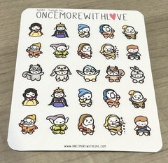 NEW Once More With Love ❤️ “Heigh Ho” Snow White Sticker Sheet OMWL Stickers