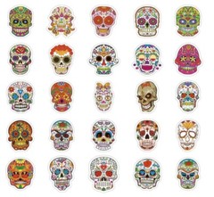 Sugar Skull Stickers Dia De Los Muertos Decals Horror Dead Mexico Pack Lot 50 pc