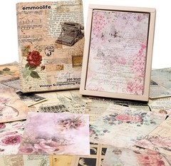 200 Sheets of Vintage Scrapbook Paper, Journaling Scrapbooking Supplies Craft De