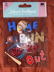 FREE SHIP Jolee’s HOME RUN Scrapbook Dimensional Stickers SCHOOL SPORTS BASEBALL