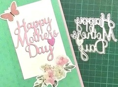 Happy Mothers Day Script Words Die Cut Greeting Card Making Scrapbooking Mom