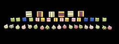 Lot Of 41 Square & Round Patterned Brads Bright Colors Embellishments Scrapbook