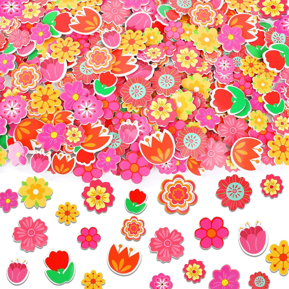 Spring Flower Foam Stickers 300Pcs Self Adhesive Kids DIY Party Craft Decor | 30