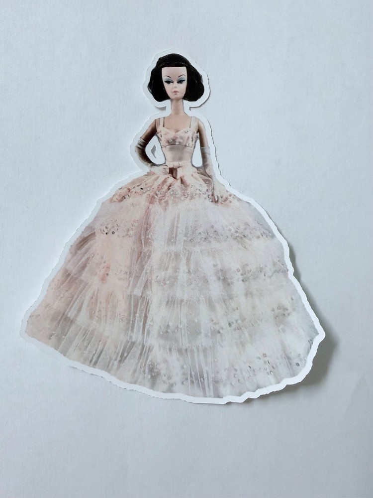 Brand New Silkstone Barbie Doll in the Pink Fashion Model 4″ by 4.65″ Sticker