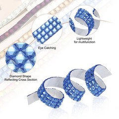1.18 Inch x 1 Yard Crystal Rhinestone Sticker Ribbon, Blue