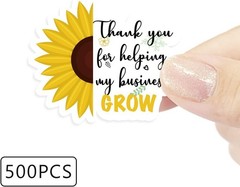 Wailozco Sunflower Thank You Stickers,My Business Grow Thank You for Helping