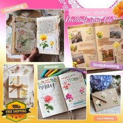 Teozeqe Transparent Flower Sticker Book 168PCS Morning Dew Bloom Unique