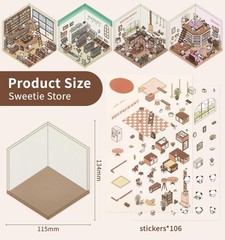 DIY 3D House Stickers, 4 Sets Fun DIY Sticker Scene Make Your Own Mini House Cut
