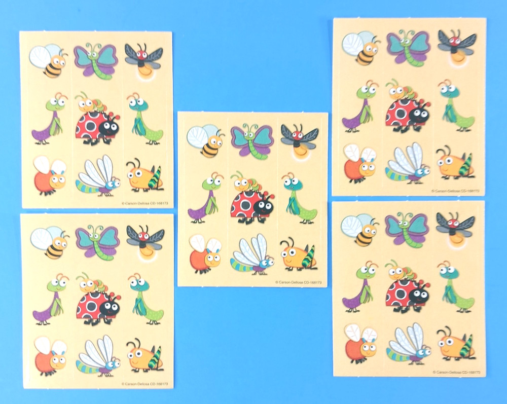 Carson Dellosa Bug Insects Mini Sticker Sheets Lot Of 5