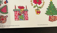 Vintage Scholastic Merry Christmas Sticker Poster Illustrated by Holly Kowitt