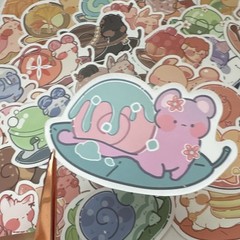 10 PIECES MYSTERY Sticker Lot Animal Snail Cartoon Colorful Food Dessert
