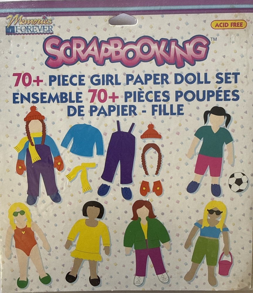 GIRL PAPER DOLL Die-Cut Set(70+pc)Memories Forever •Dress-Up•Cloth•Card Making•