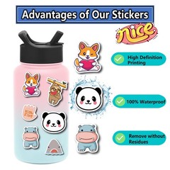200PCS Waterproof Vinyl Stickers for Water Bottles, Cute Kids Stickers for Cl…