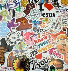 20 Christian Bible Stickers Religious Faith Jesus God Decals Laptop Journal NEW