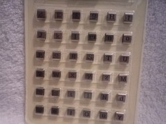 2004 Making Memories 3/16″ Ribbon Charm Letter wraps 39 letters Black #25780