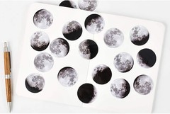 Decorative Moon Phase Stickers, 45PCS for Scrapbook and Notebook Embellishments