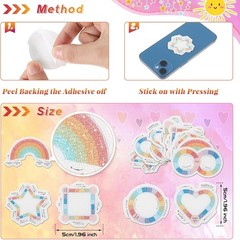 Anxiety Sensory Stickers 36 Pack Rainbow Textured Fidget Relief for Teens Adults