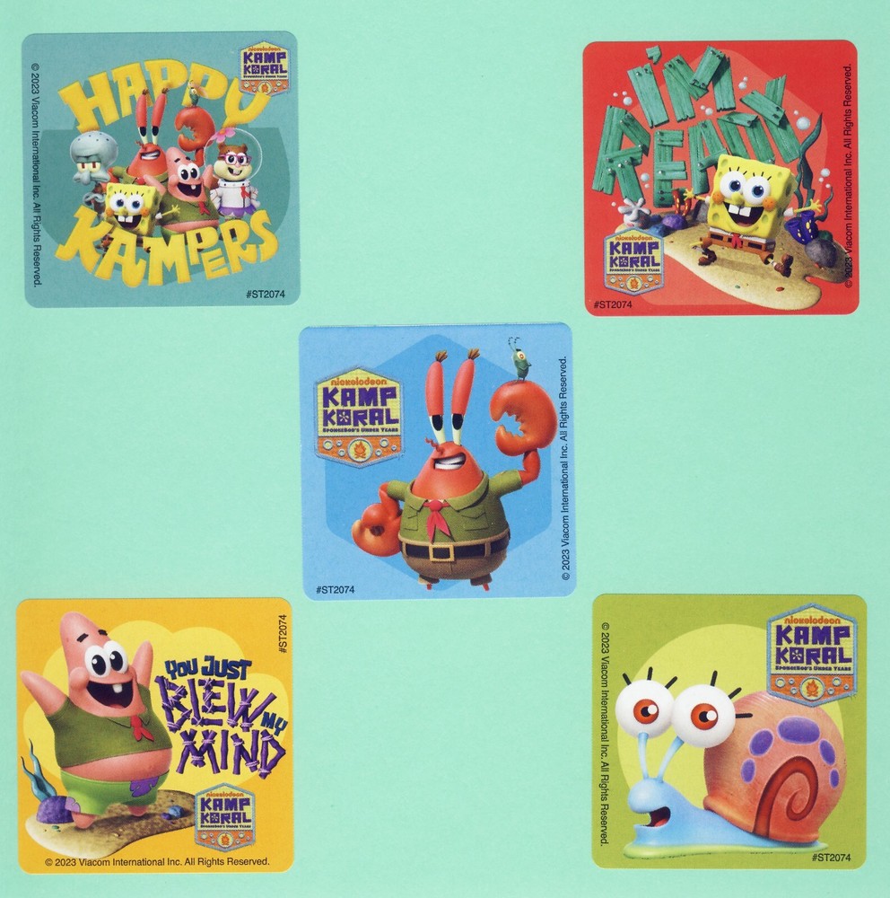 10 SpongeBob SquarePants Kamp Koral Large Stickers – Party Favors – Patrick