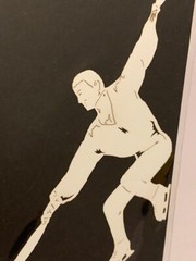 Vintage Scrapbook Ice Skate Paper Stamping Station Olympics Skating MCM 1950s