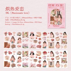 Book of Vintage Stickers Lady Girls Sticker PET + Paper Junk Journal Scrapbook