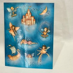 Vintage Stickers Hallmark Sticker Sheet 80s Fairies Razzle Dazzle Sparkle 1984