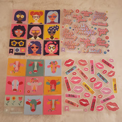 8 Pipsticks Sticker Sheets LOT, Groovy, Cute Cows, Girl Portraits, Lip Balms