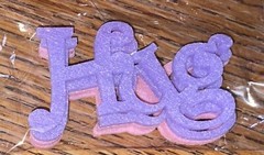 Brother Sister Design Studio Valentine Craft Word Glitter Kiss Hugs Love Sticker