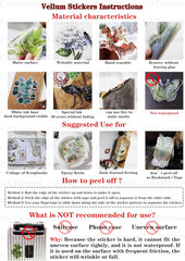 Vintage Vellum Stickers Floral Plants Elements Scrapbooking Supplies Flowers Bot