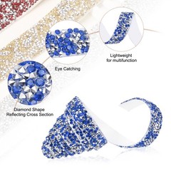 3/5″» x 1 Yard Crystal Adhesive Tape for Sapphire Blue Silver