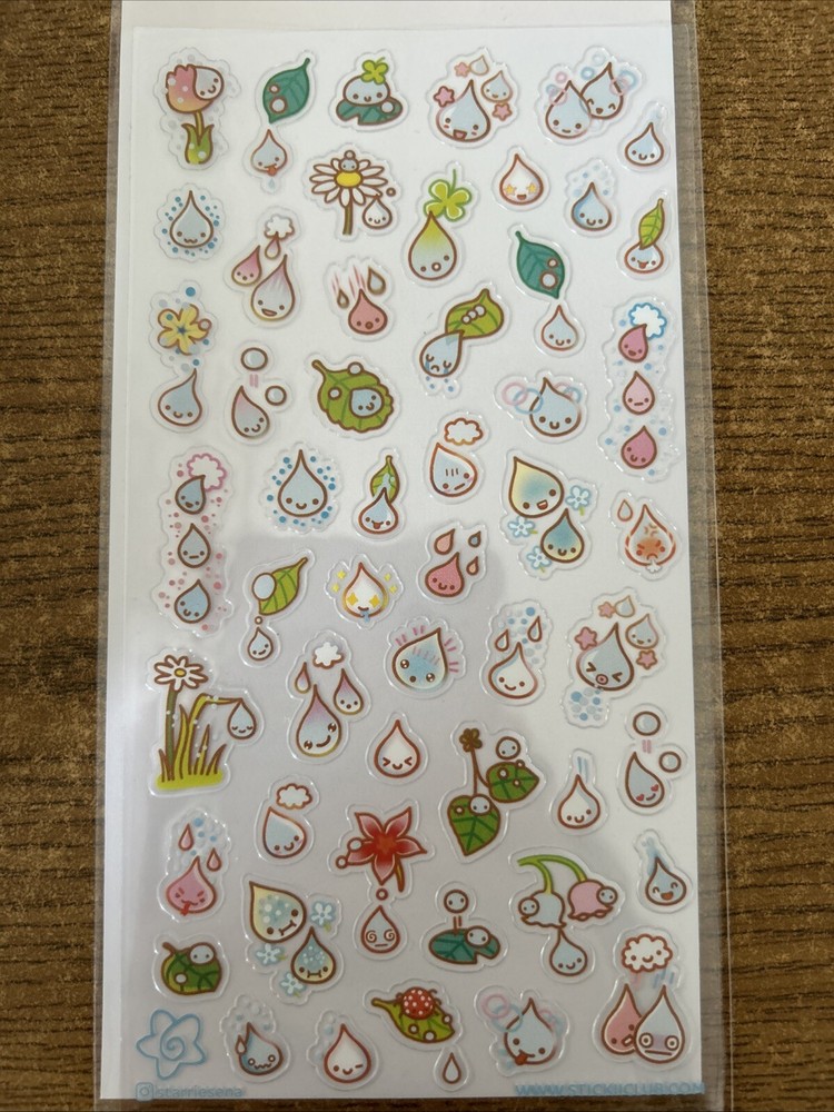 Stickii Club Raindrops Stickers Sheet By Starriesena
