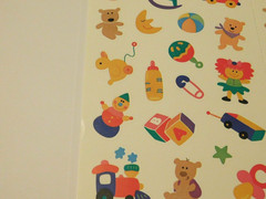 Current Stickers Lot of 2 Sheets ~Baby Toys~ Vintage Scrapbooking