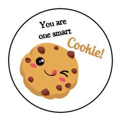 30 Teacher smart cookie reward envelope seals, stickers labels, tags, round