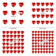 516Pcs Heart Gem Stickers Self Adhesive Heart Rhinestones for Crafting Face Hair