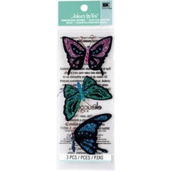 Crafts Stickers Jolee’s Small Glitter Butterflies Pink Green Blue Dimensional