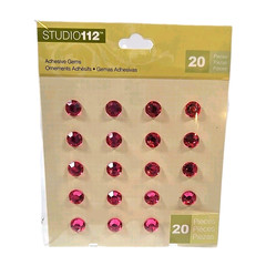 Studio 112 Adhesive Gem Stickers 20 Count Pink New Crafting Scrapbooking