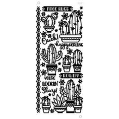 Scrapbooking Crafts Stickers Dazzles Black Cactus Free Hugs Ouch Howdy Pots