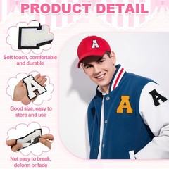 4″ Chenille Letter Patches,White Chenille Initial A-Z Patches (Letter B)