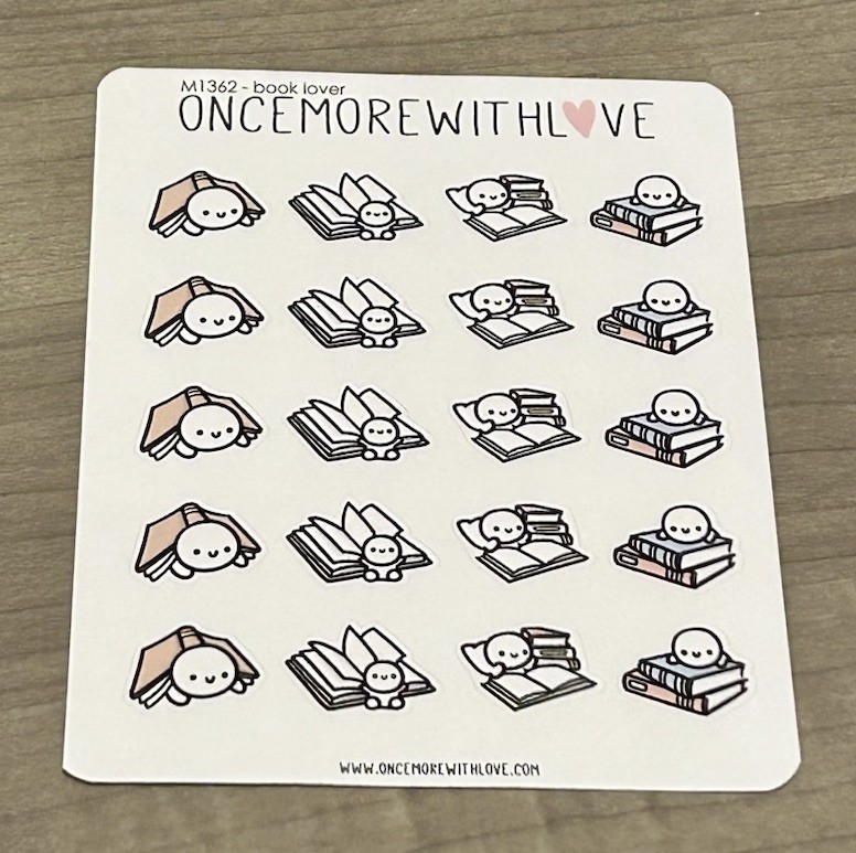 NEW Once More With Love ❤️ Book Lover 📖 Sticker Sheet OMWL Stickers