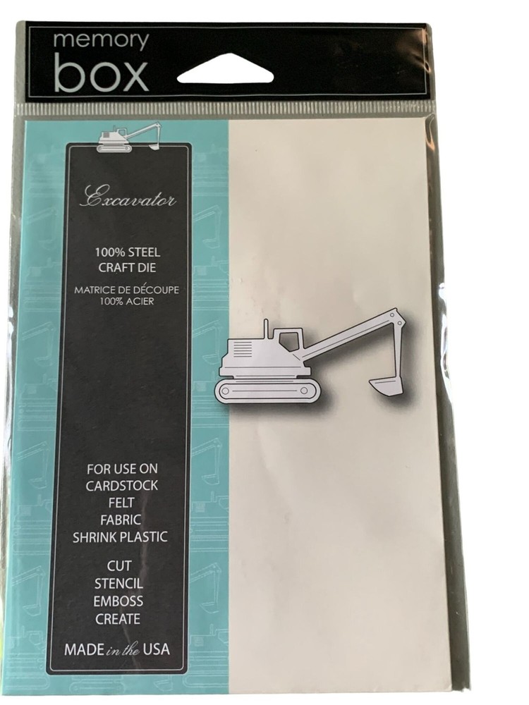 Memory Box Excavator Craft Metal Die 2.2×1.1 2×3″ Cardstock Felt Shrink Plastic