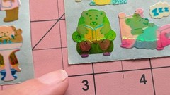Vintage Sandylion Stickers Mother Of Pearl Teddy Bears Dentist/Bedtime 2 Modules