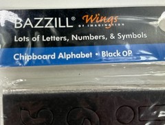 Bazzill Basics 2 Chipboard Alphabets with Numbers Bazzill White and Black Op