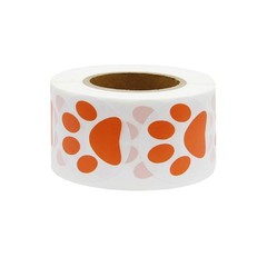 Hcode 1.5″ Round Orange Bear Paw Print Stickers Dog Puppy Paw Stickers Bear Paw