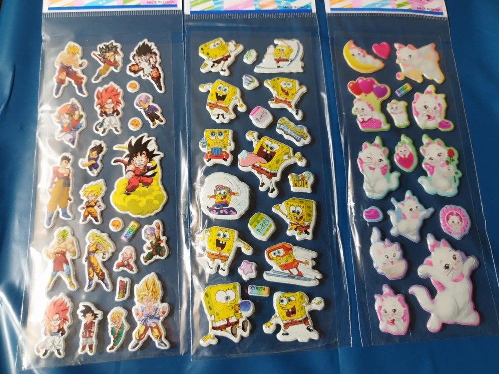 Cute and cool puffy sticker sheets you choose.manga,cartoon,disney,hello kitty