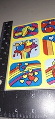 vintage Stickers Yellow Rainbows Items Hearts Rare 1 Sheet Star Bright