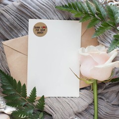 1000Pcs Thank You for Your Order Stickers 1 inch Kraft Labels with Heart Design