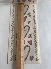 I Love You Sticker ROLL Daisy D’s Scrapbook Stickers Heart Flowers Pink Border