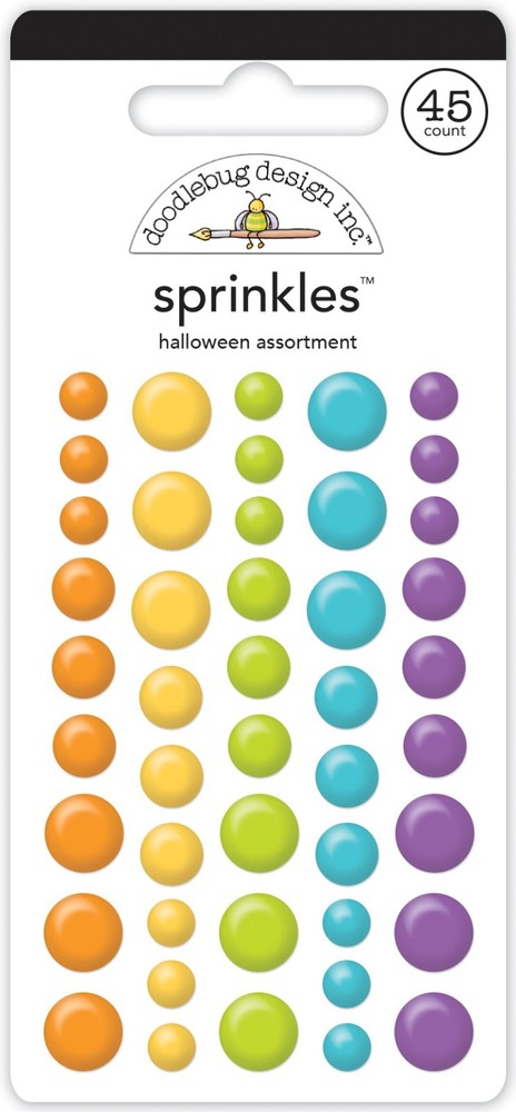Doodlebug Sprinkles Halloween Assorted Dots Orange Purple Blue Green