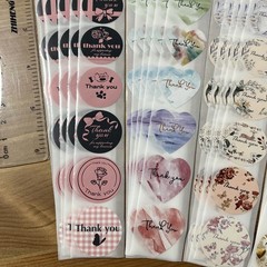 200pcs Cute Thank You Stickers 1” Small Business for Decorate Envelopes Sealing