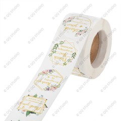 500pcs 1.5in 8 Designs Thank You For Supporting Stickers Chrome Paper Round